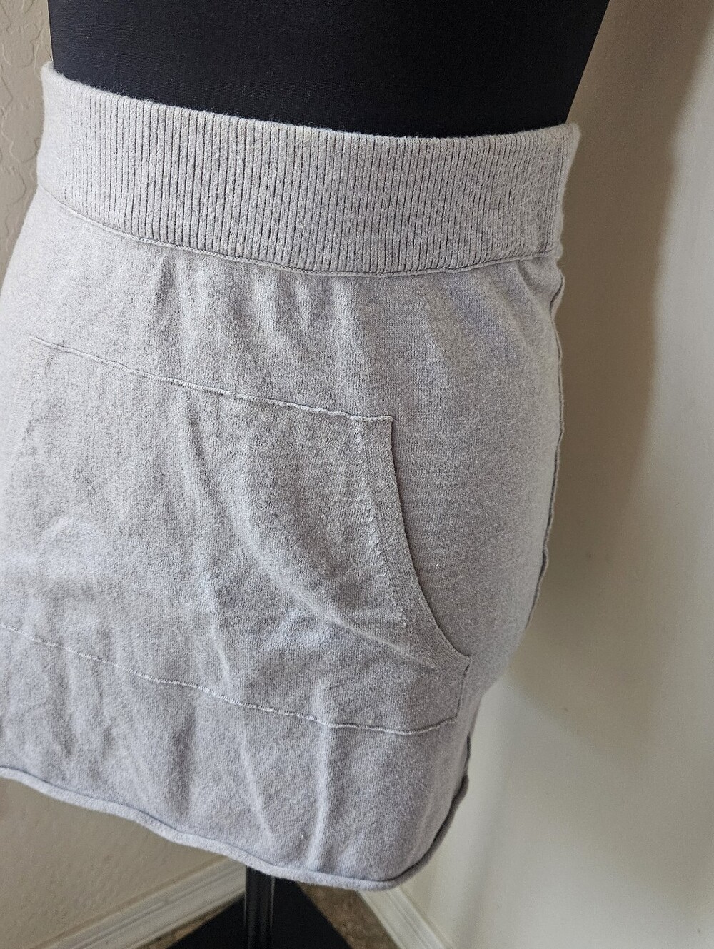 Cozy Lounge Knit Mini Skirt W/ Kangaroo Pouch Sz M Cotton Silk Blend Y2K Look